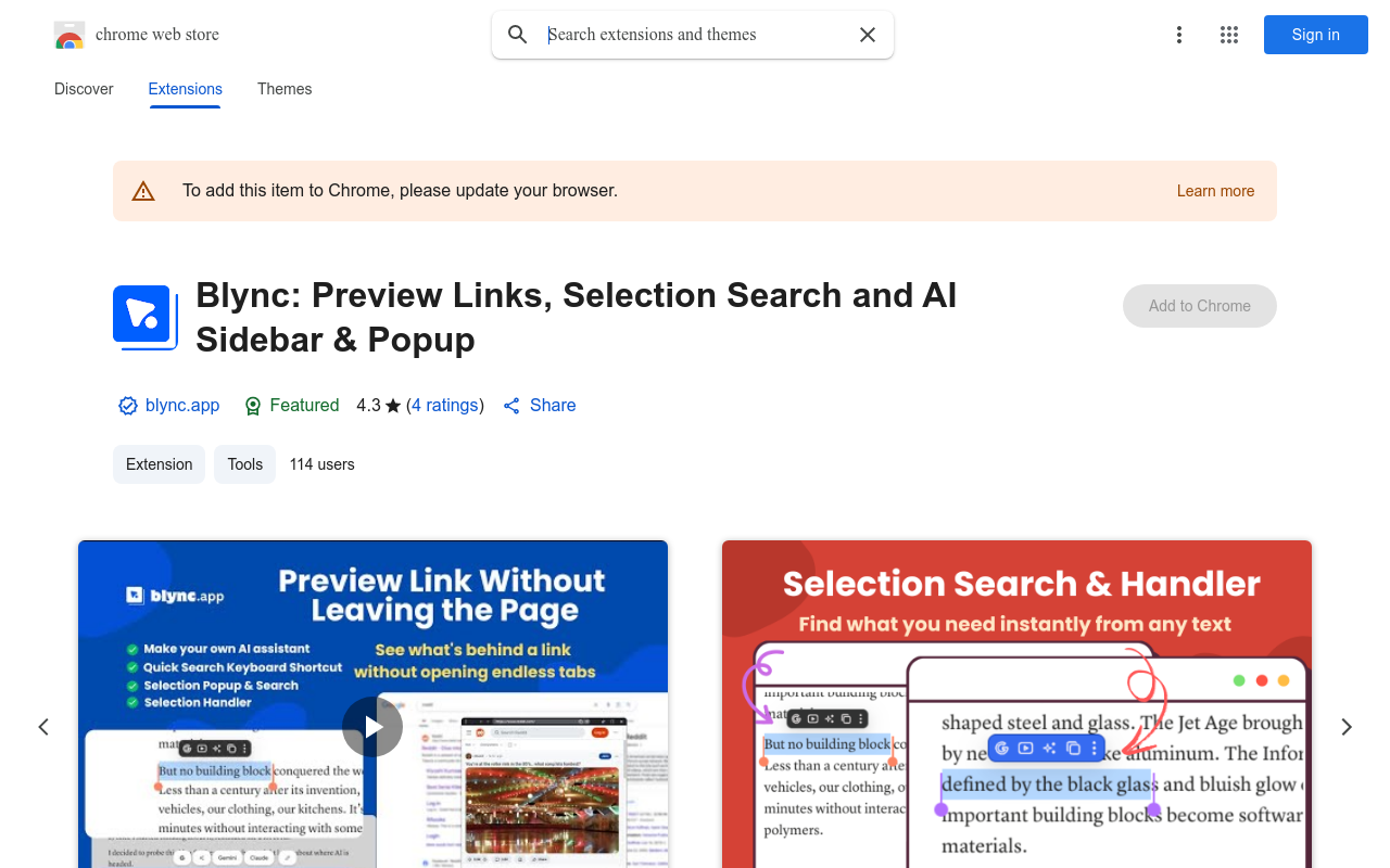 Blync: Preview Links, Search & Turn Your AI Into an Assistant