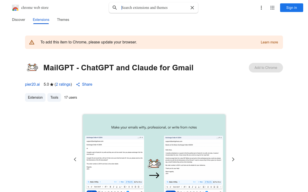 MailGPT - ChatGPT and Claude for Gmail
