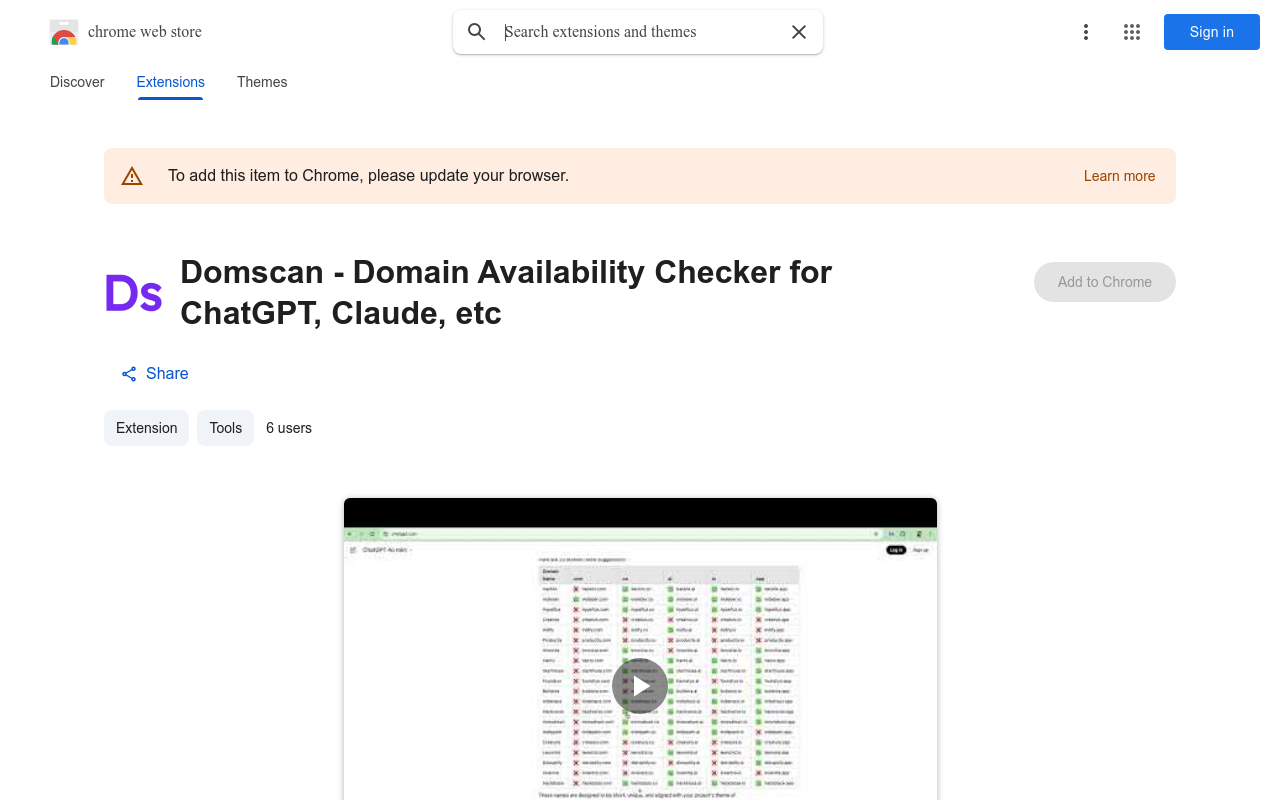 Domscan - Domain Availability Checker for ChatGPT, Claude, etc