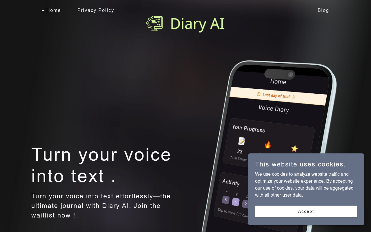Diary App that needs no writing