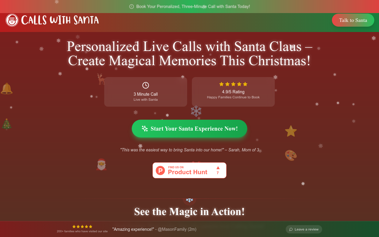 Calls with Santa Claus