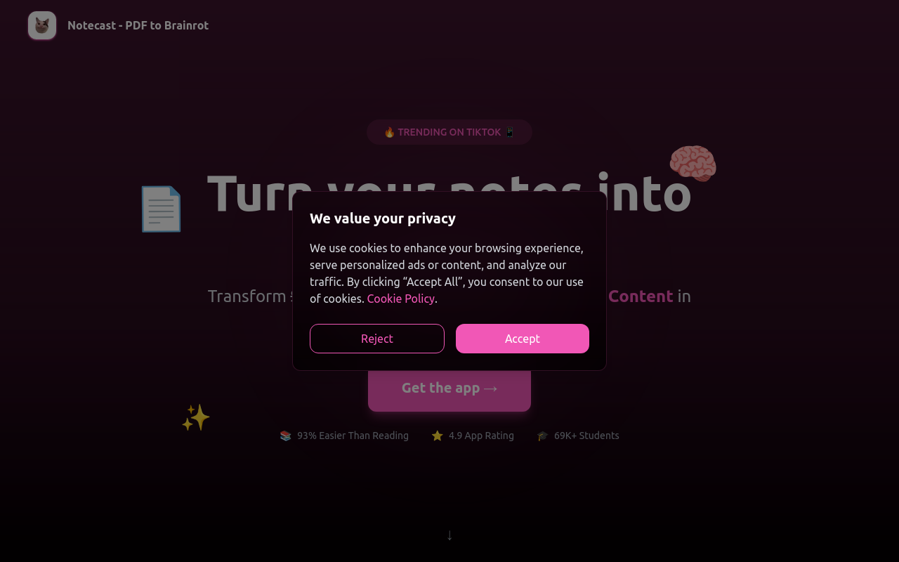 Notescast - PDF to Brainrot