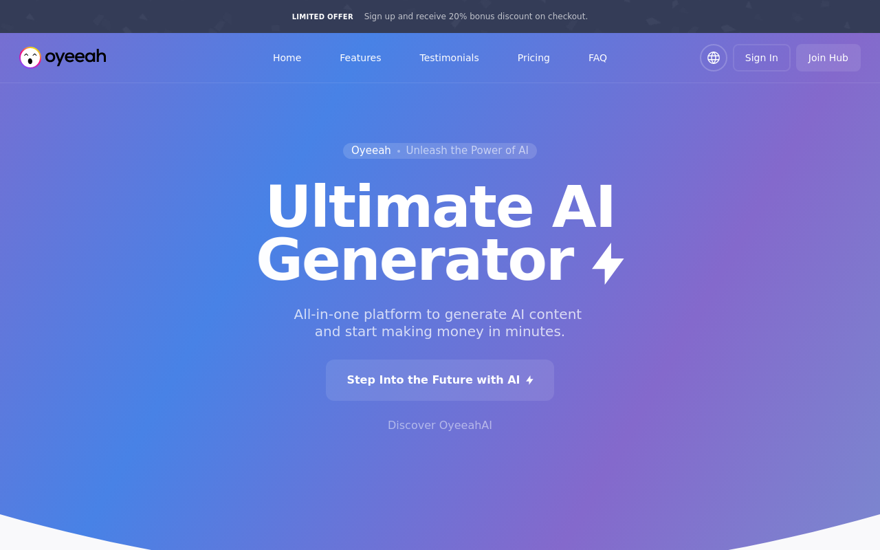 Oyeeah all-in-one AI Platform