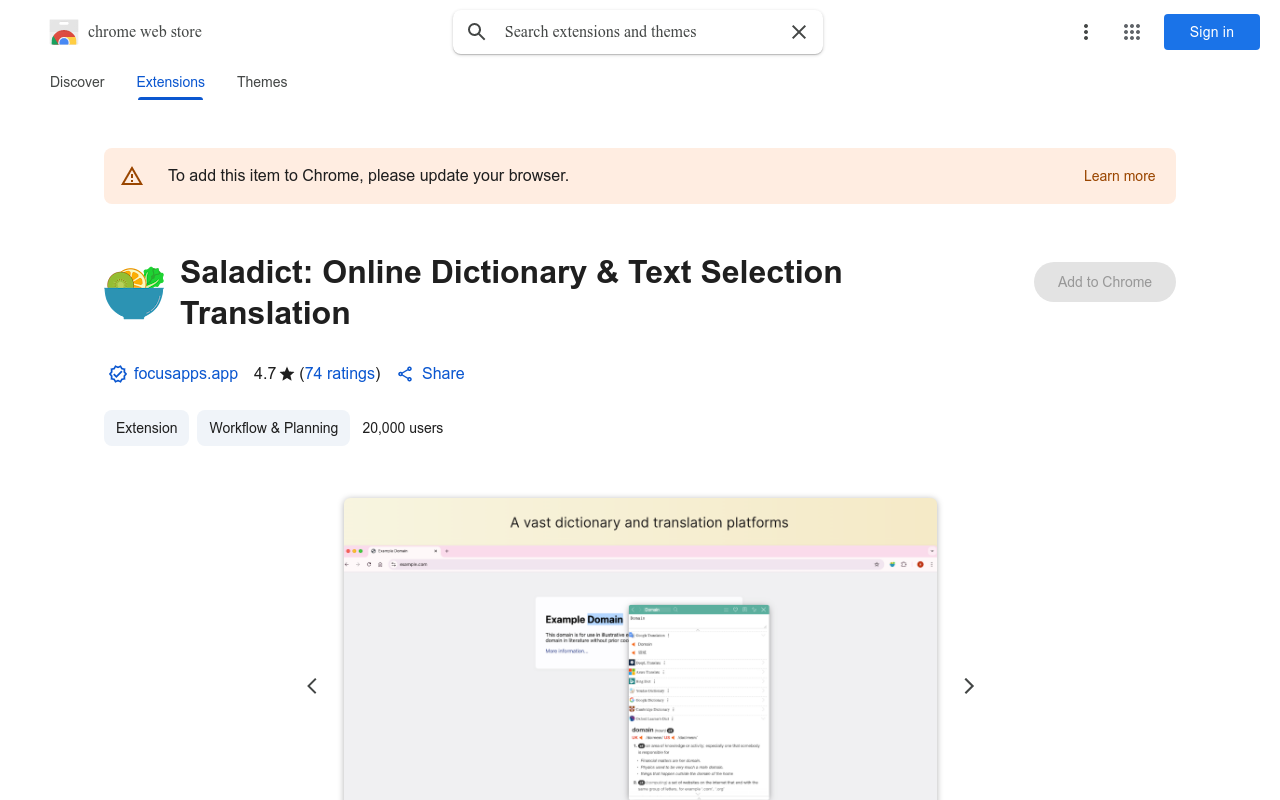 Saladict - Pop-up Dictionary and Page Translator