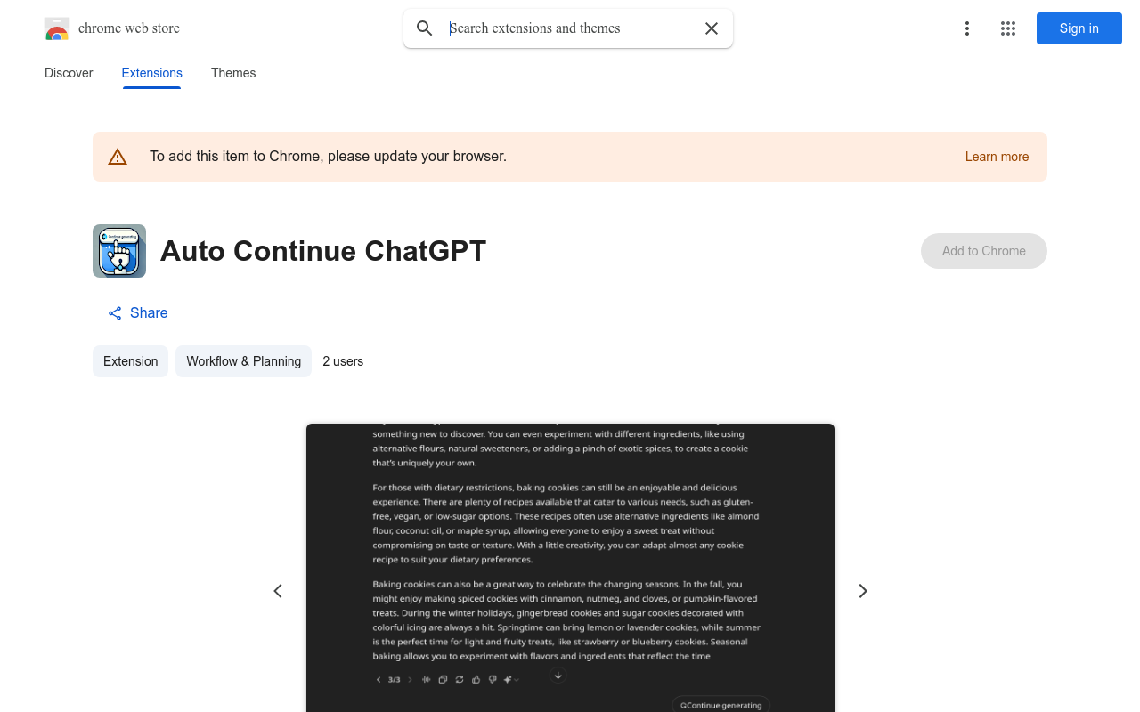 Auto Continue ChatGPT