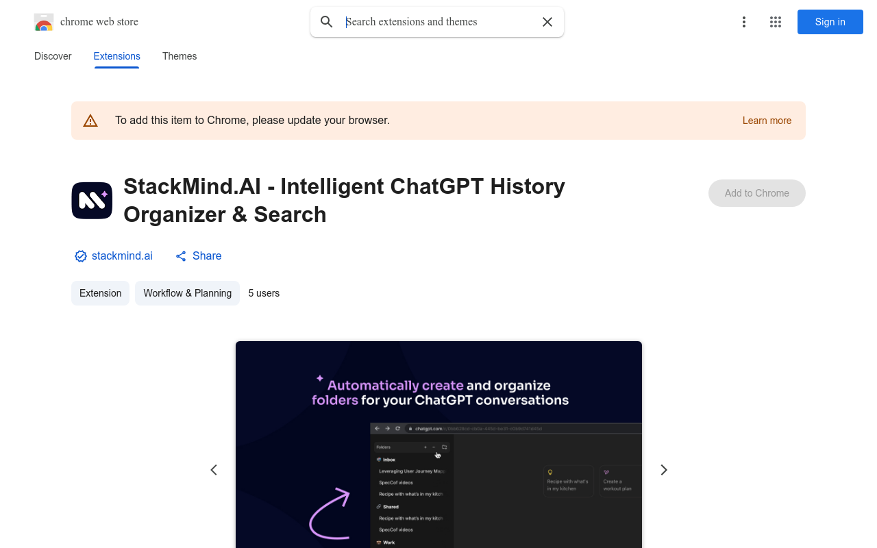 StackMind.AI - Intelligent ChatGPT History Organizer & Search