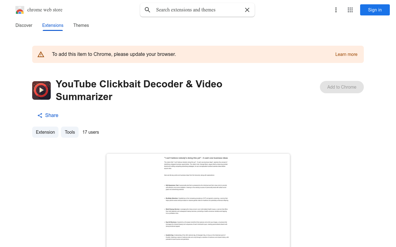 YouTube Clickbait Decoder & Video Summarizer