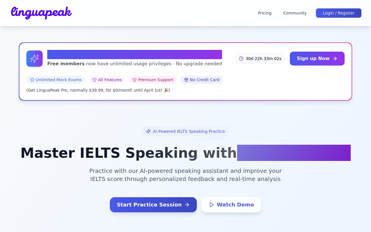 Linguapeak | IELTS speaking AI assistant