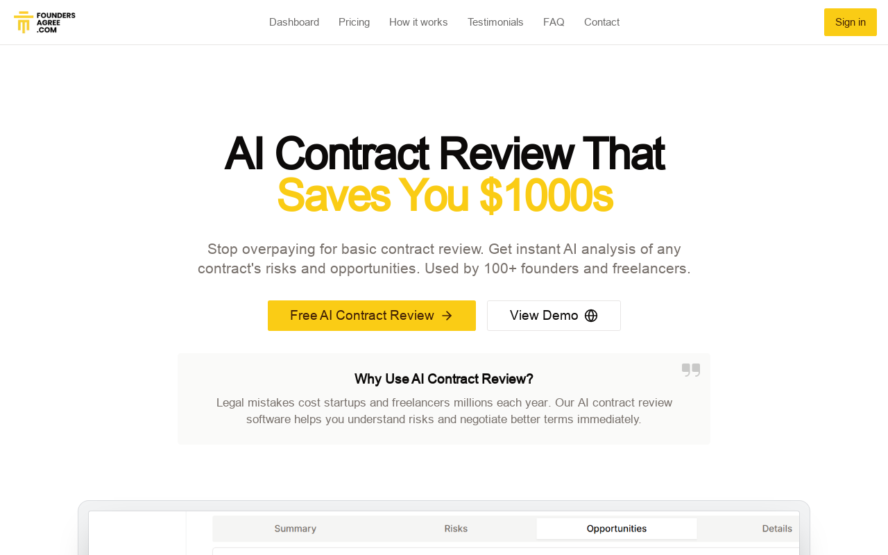 FoundersAgree - AI Contract Review