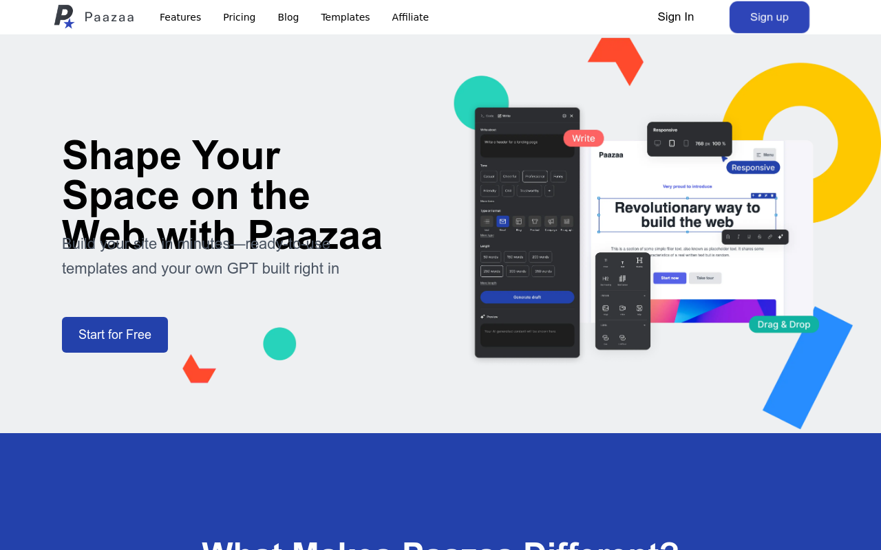 Paazaa is a smart website builder