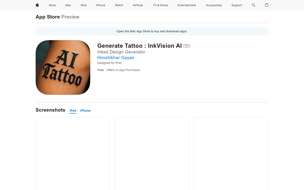 Tattoo Gen AI with AR - InkVision