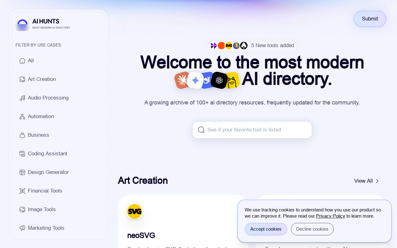 AiHunts | A Modern Ai Tool Directory