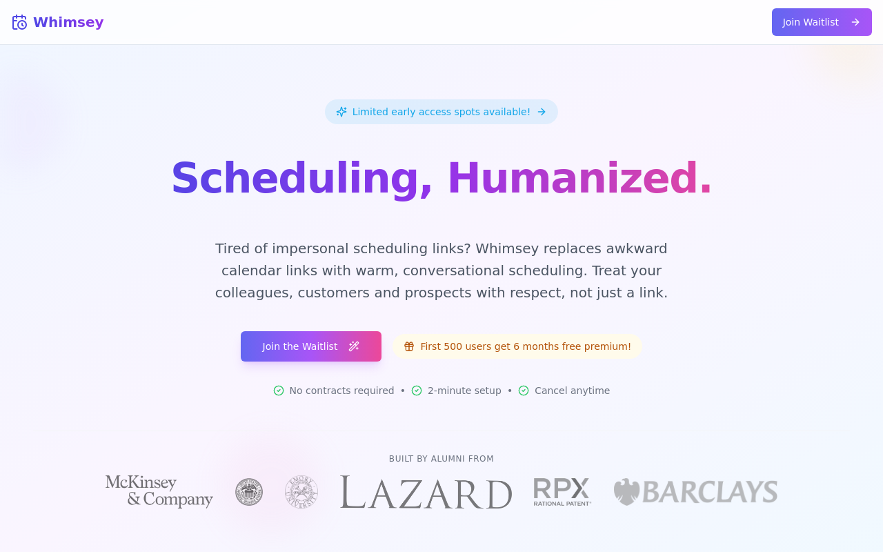 Whimsey: AI Scheduling Assistant
