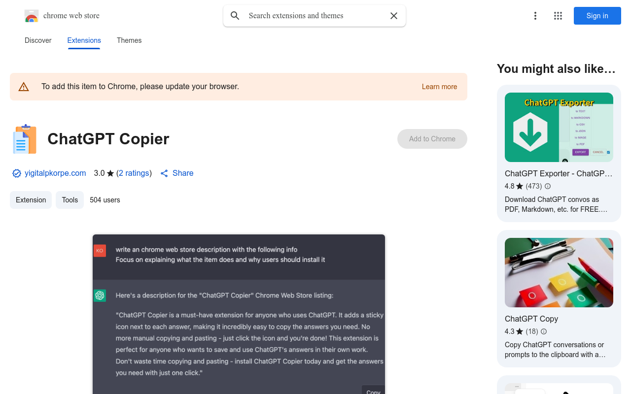 ChatGPT Copier