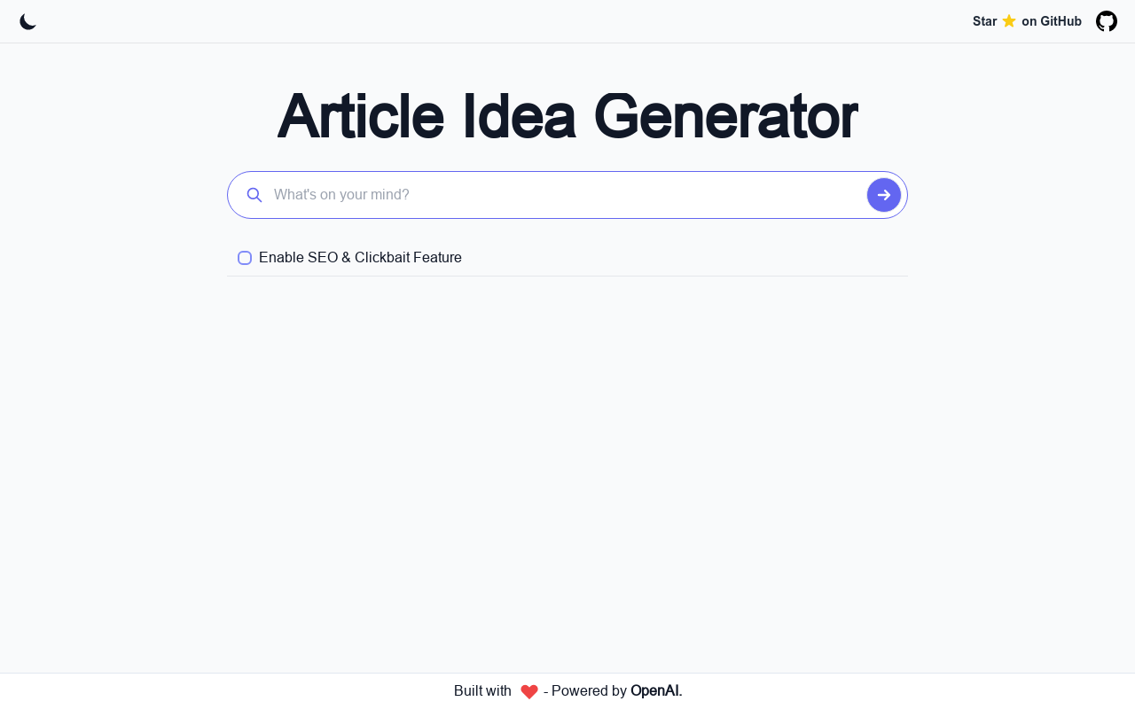 Article Idea Generator