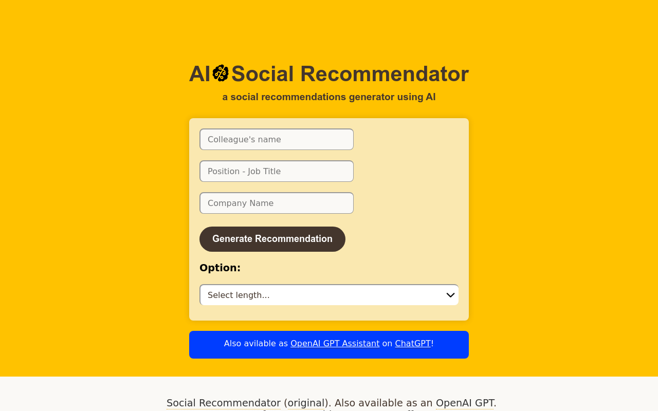 AI Social Recommendator