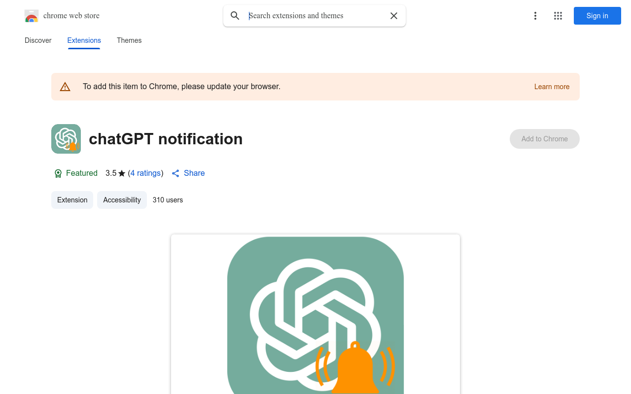 chatGPT notification