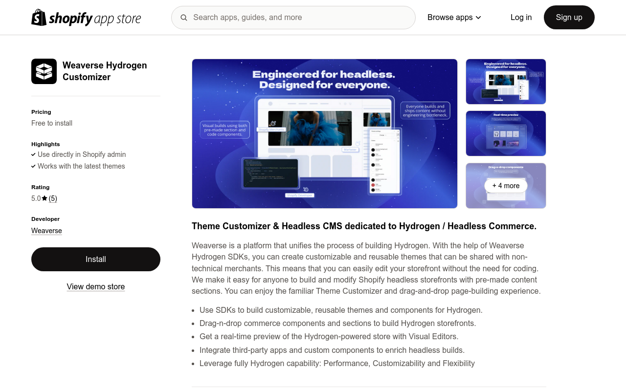Weaverse, AI-Powered Page Builder