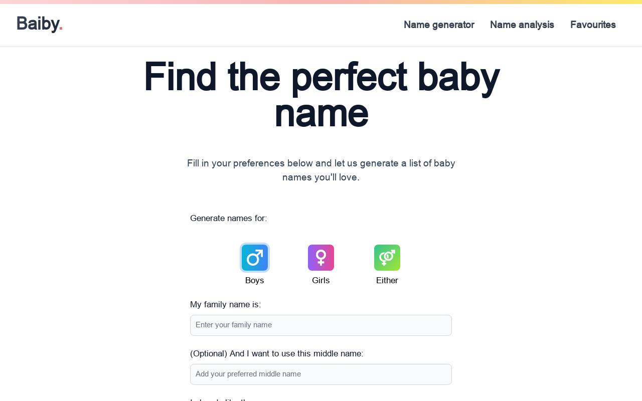 Baiby - Baby Name Generator