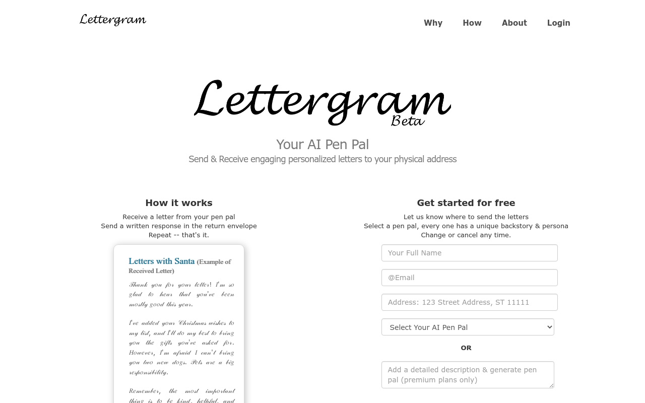 Lettergram - Your AI PenPal