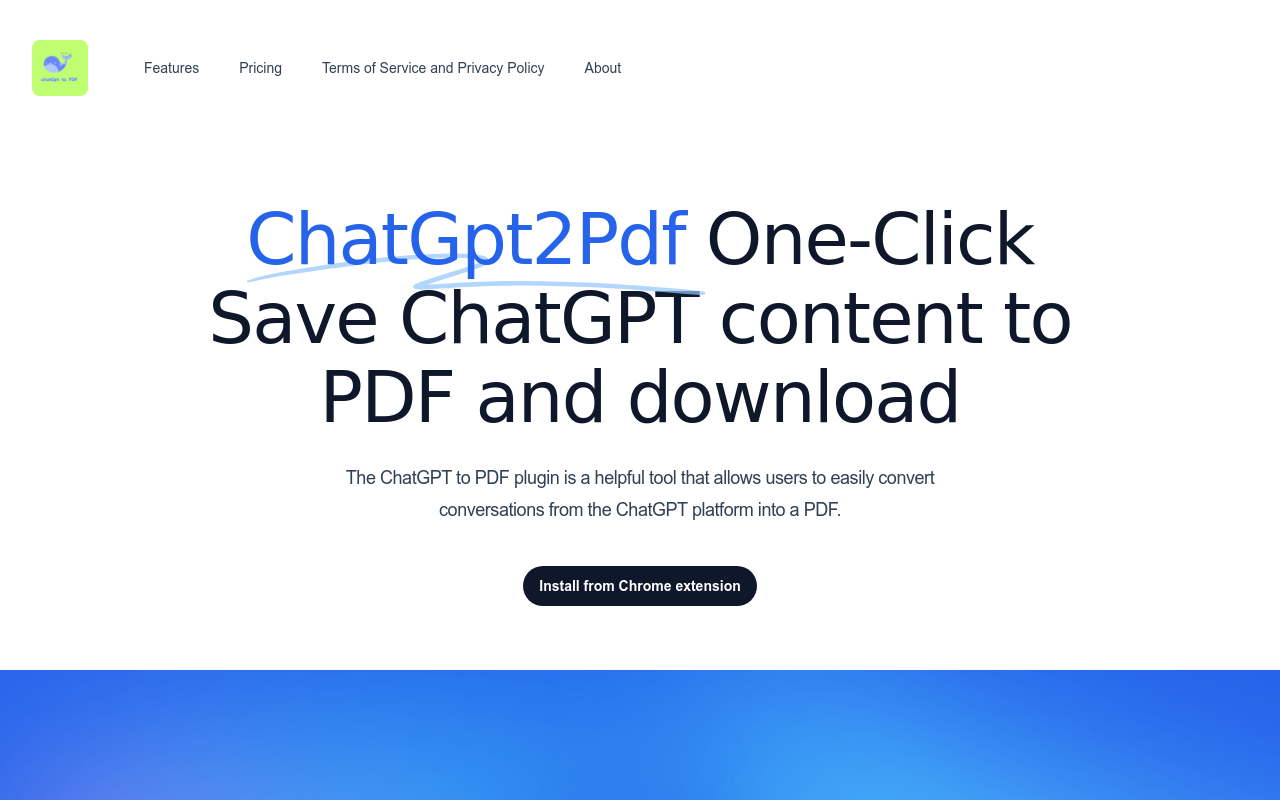 chatGpt to pdf of chrome plugin
