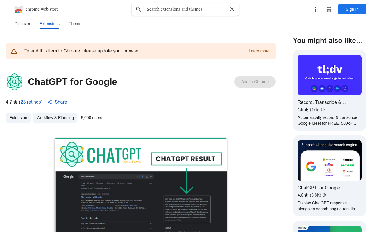ChatGPT for Google