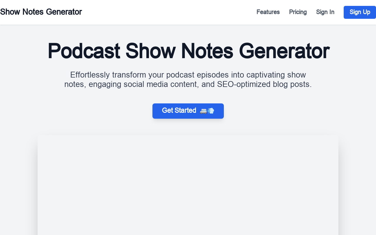 Podcast Shownotes Generator