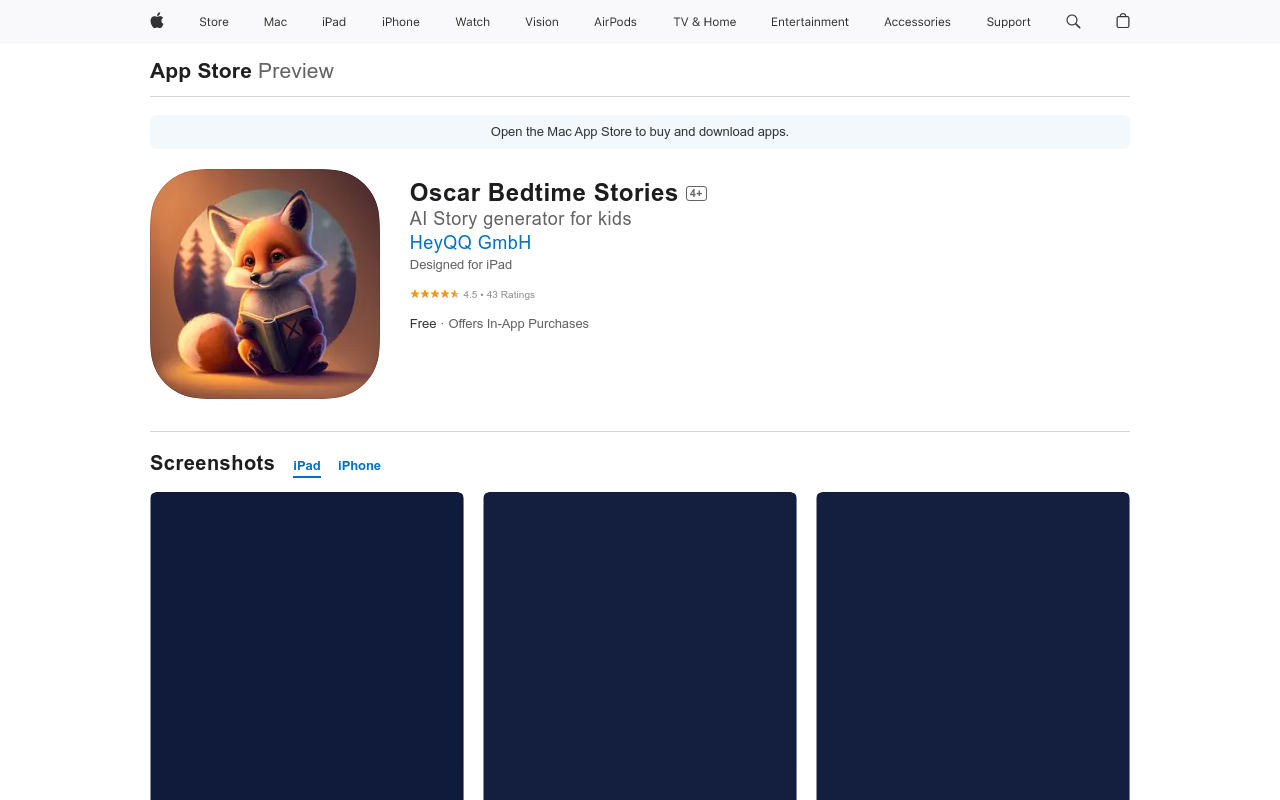 Oscar personal bedtime stories