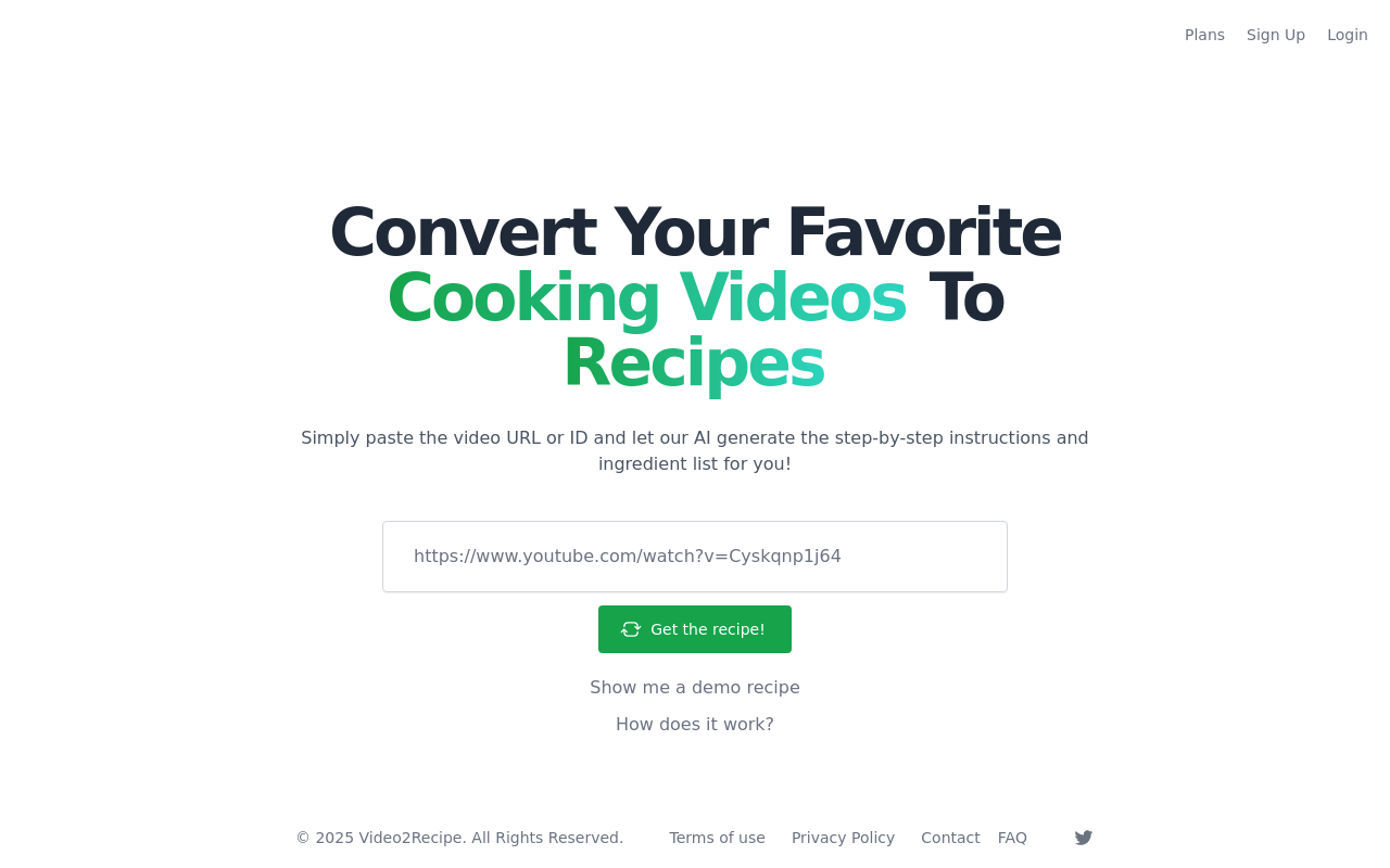 Video2Recipe