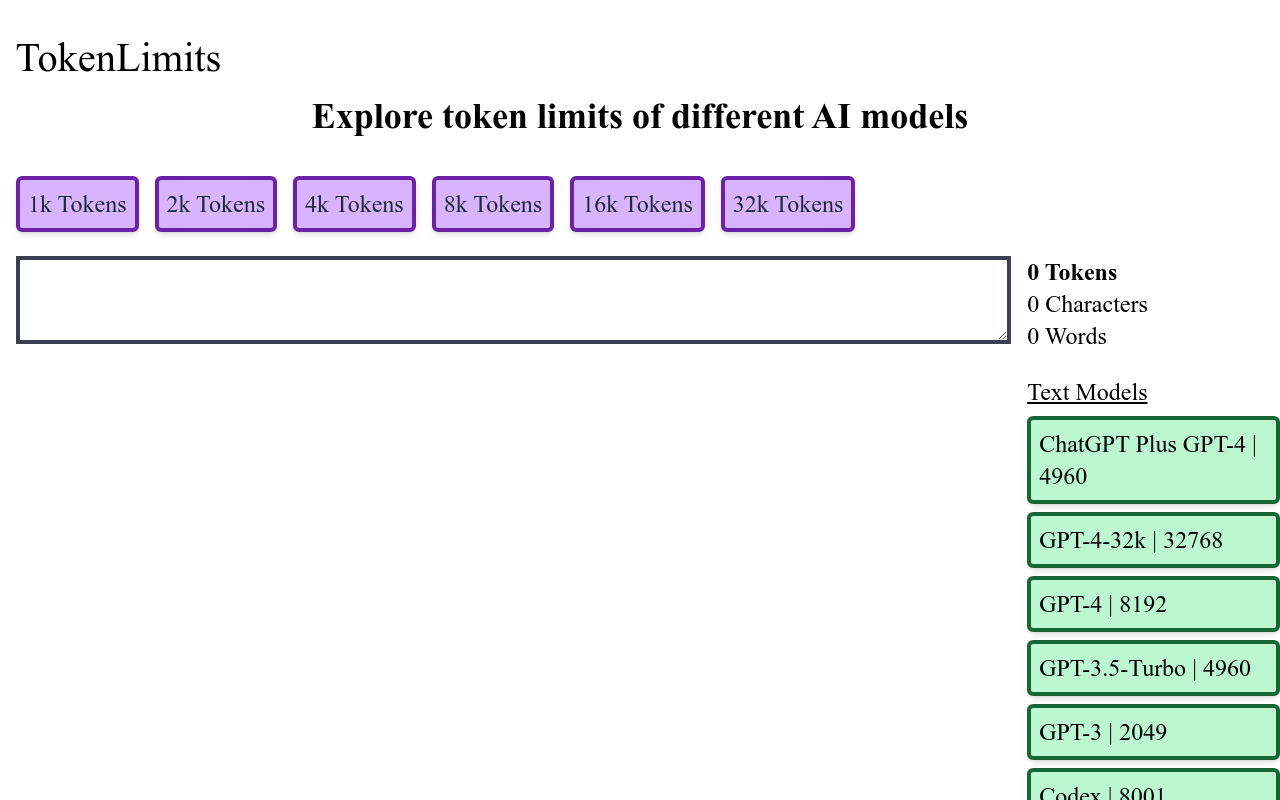 Tokenlimits