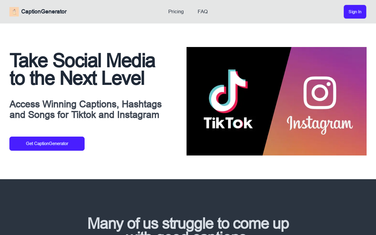 Caption & Hashtag Generator