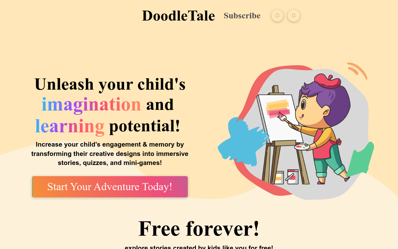 DoodleTale - AI Children Creativity App