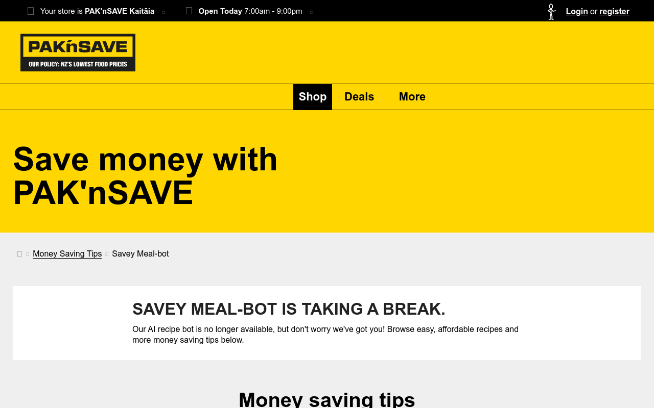 Savey Meal-Bot
