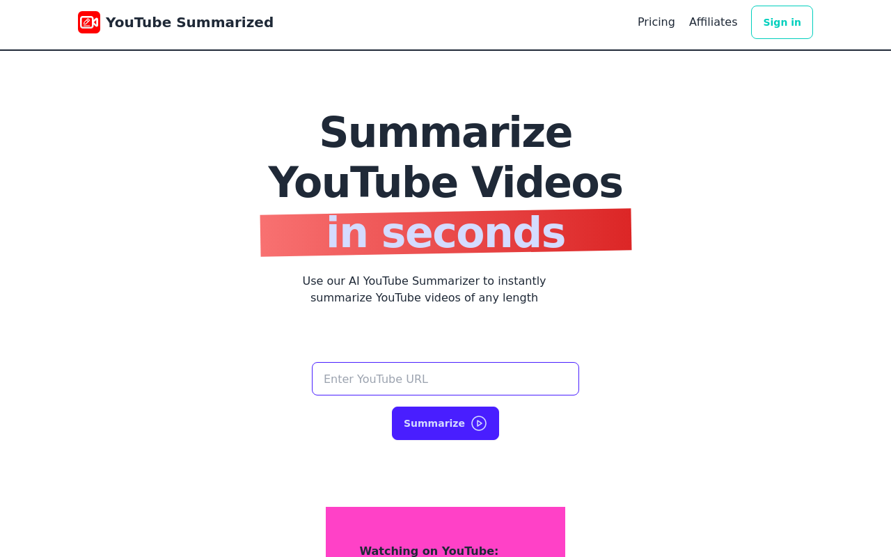 YouTube Summarized