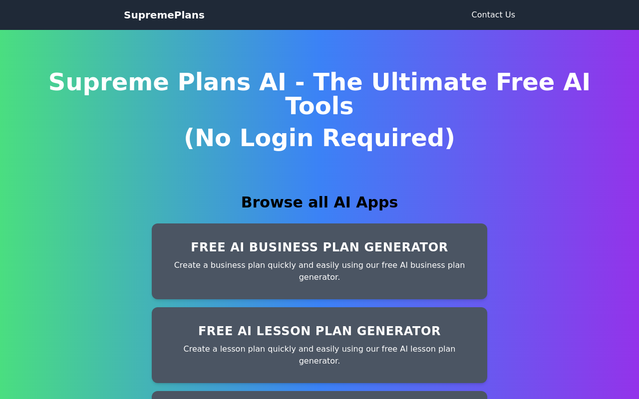 Supreme Plans AI