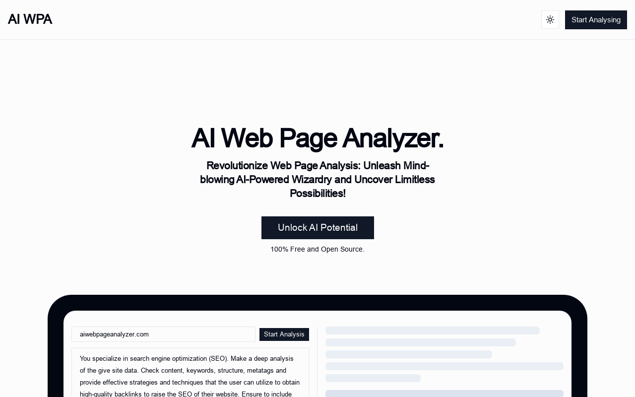 AI Web Page Analyzer (AI WPA)