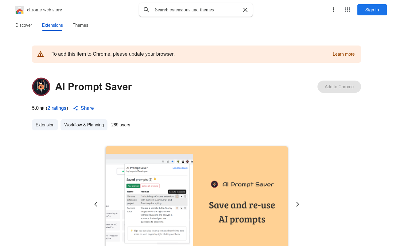 AI Prompt Saver