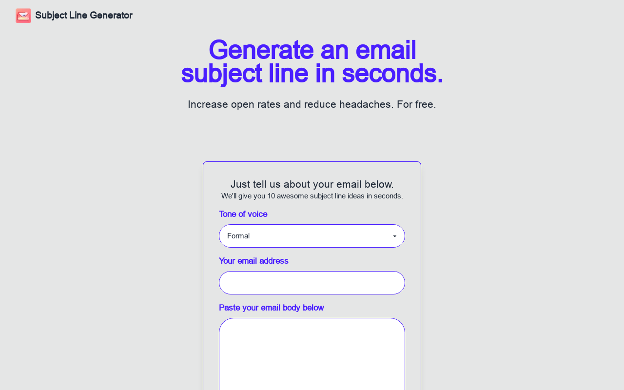 Email Subject Line Generator