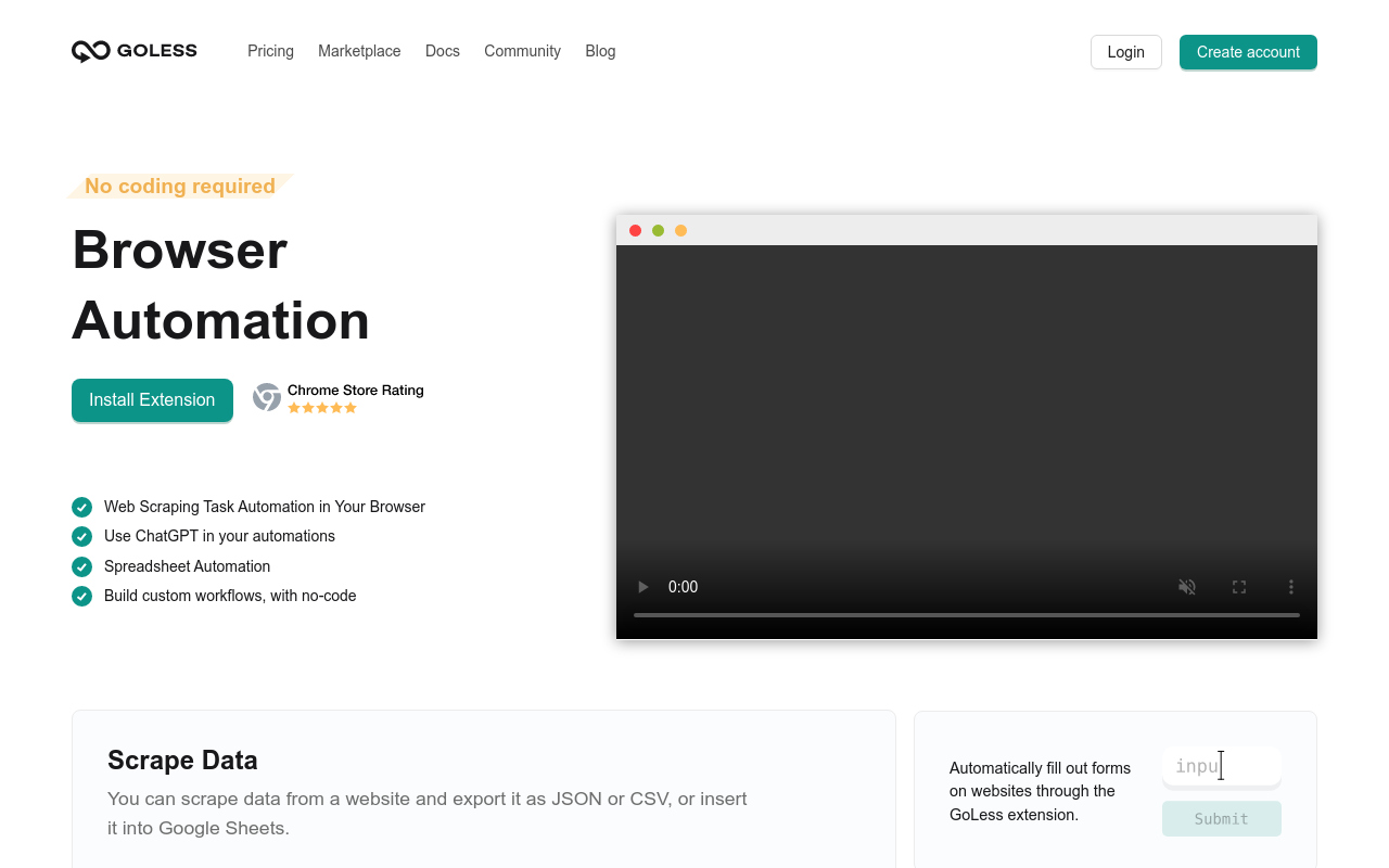 GoLess Extension Automation