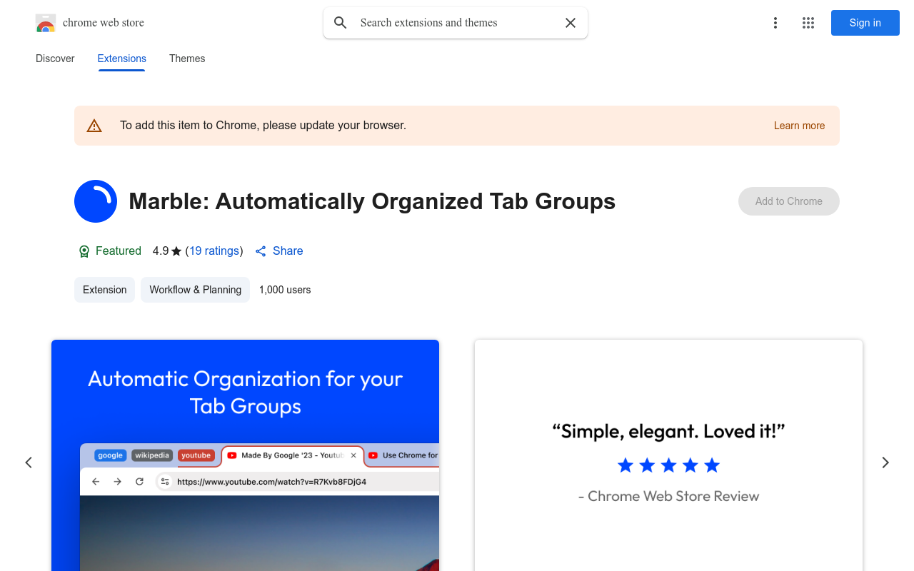 Marble for Google Chrome
