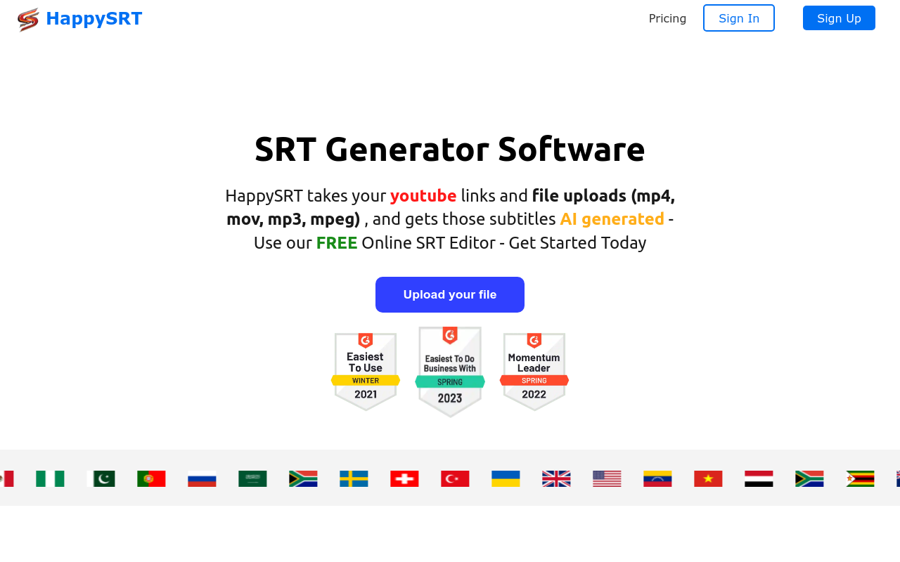 HappySRT | AI Generated SRT & Editor