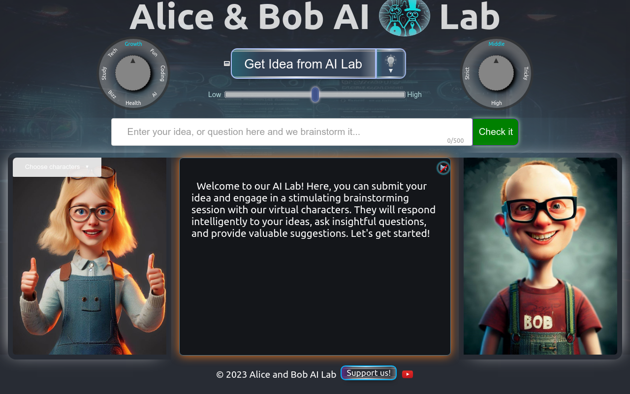 Alice and Bob AI Brainstorm Lab
