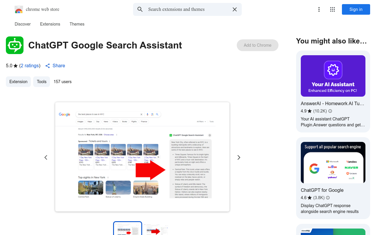 ChatGPT Google Search Assistant