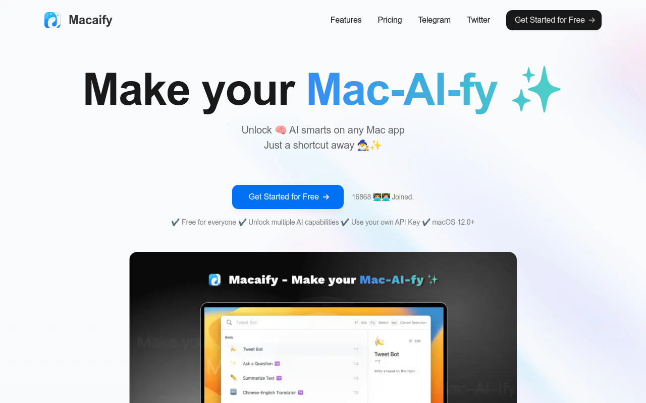 Macaify - Make your Mac-AI-fy
