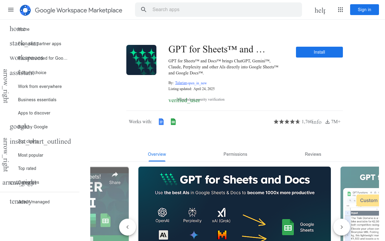 GPT for Sheets