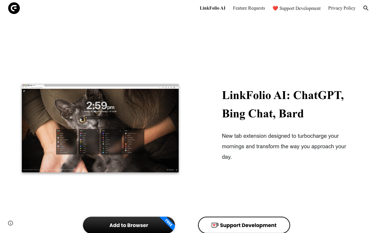 LinkFolio AI - Personalised New Tab