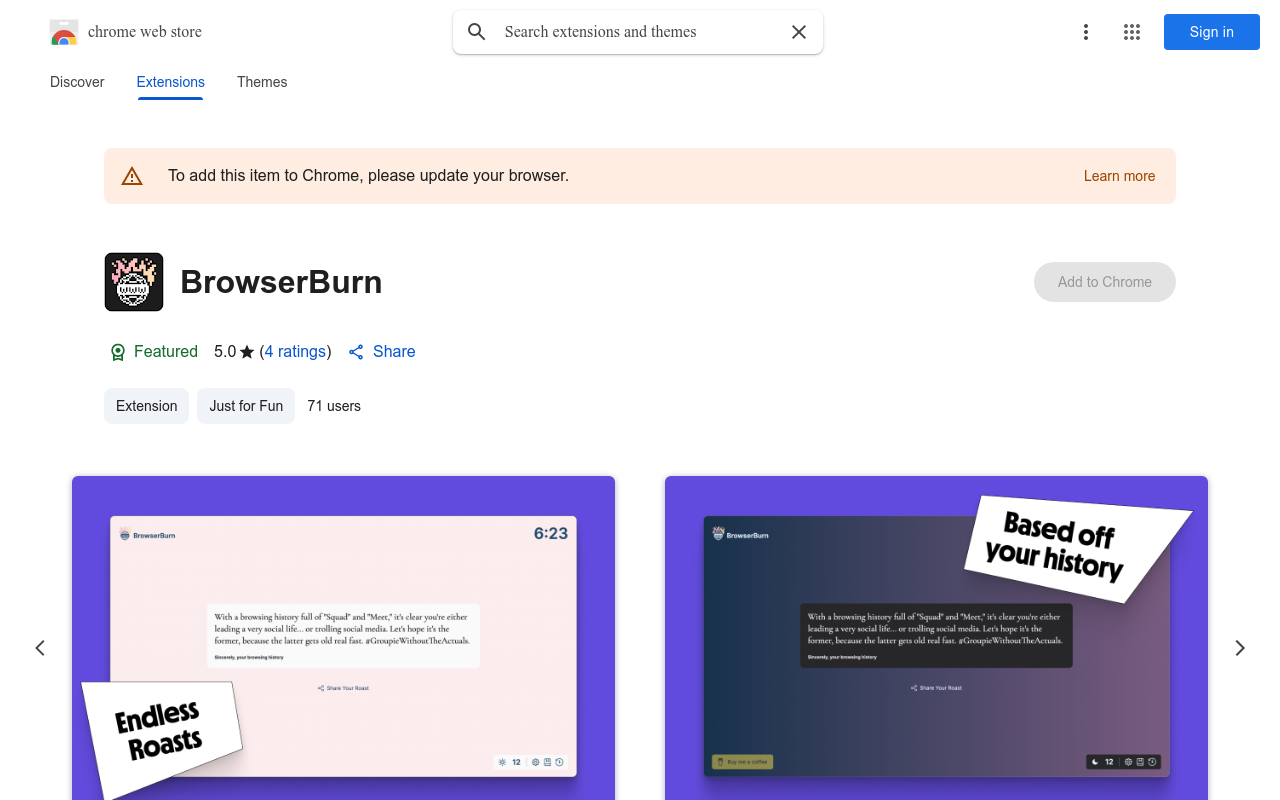 BrowserBurn - Roast Your Browsing Habits