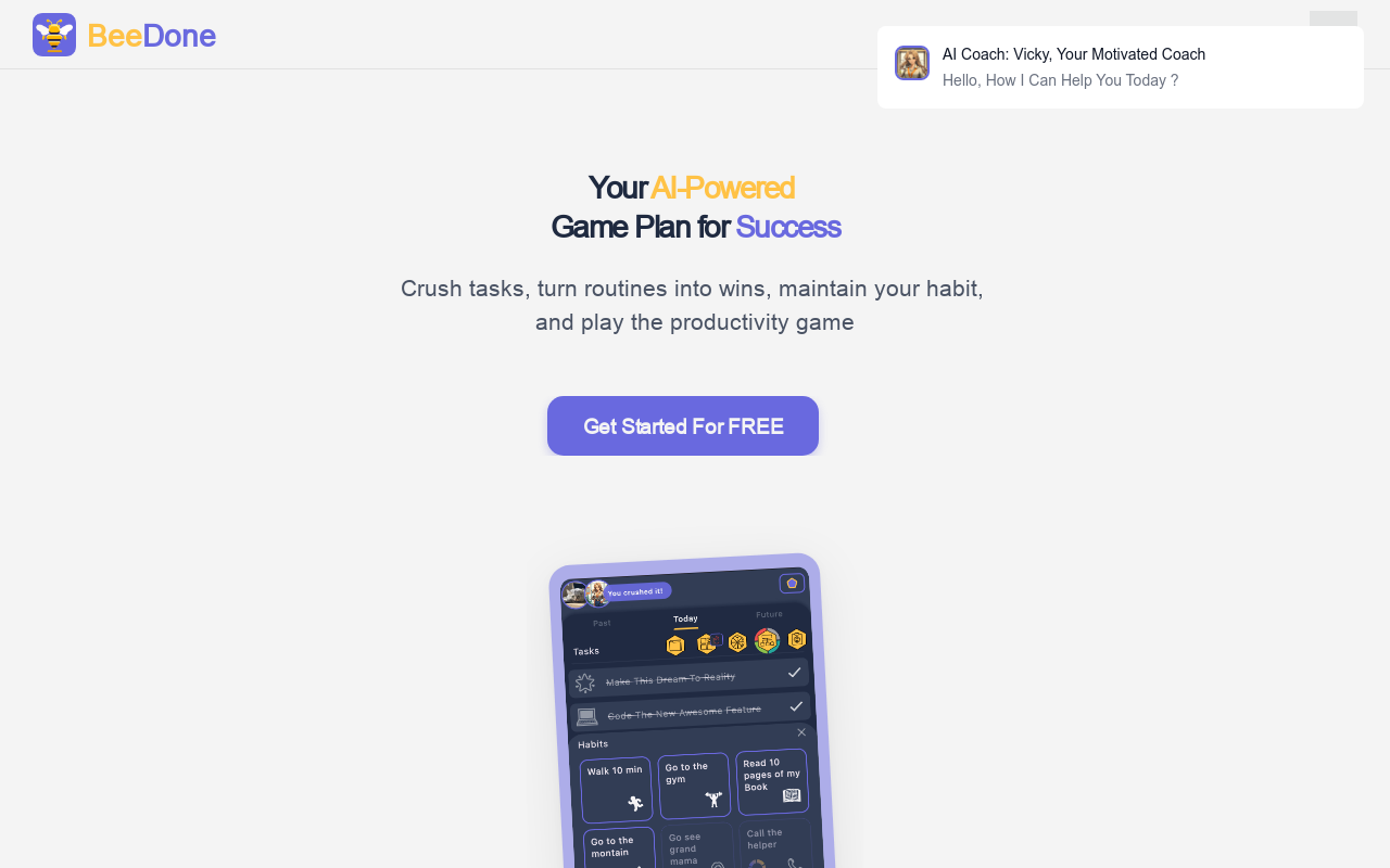 BeeDone - AI Gamified Productivity