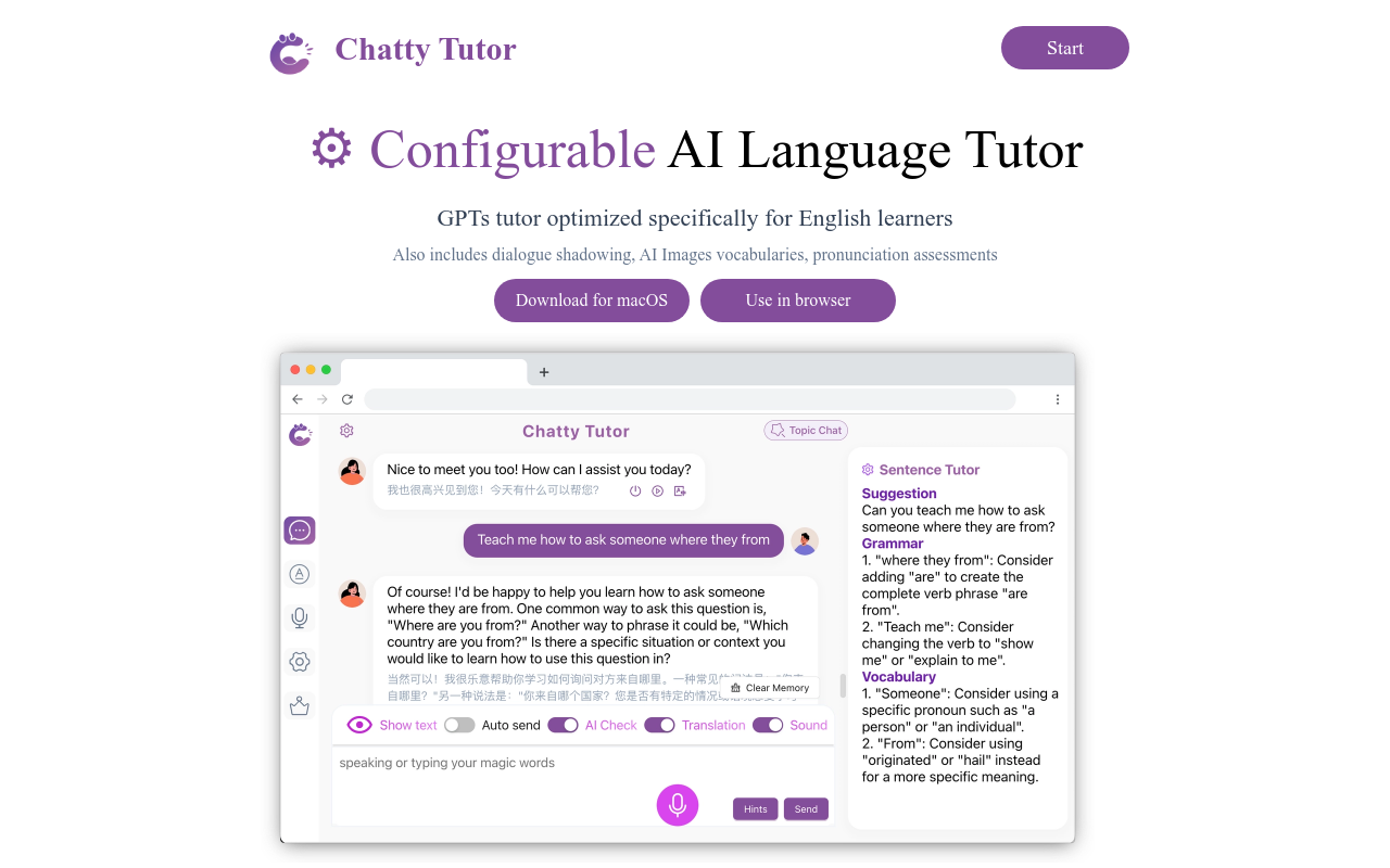 Chatty Tutor