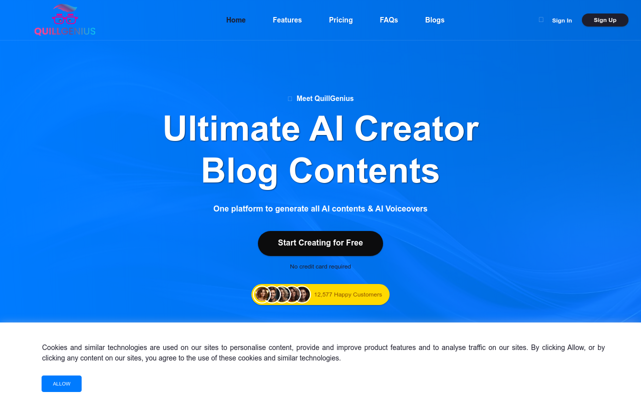 QuillGenius AI Copywriting Tool